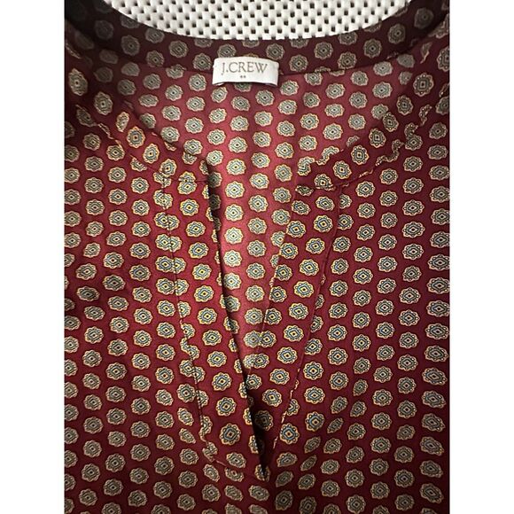 J Crew Blouse‎ Shirt Sz M Pullover Bell Flare Sleeve Burgundy Career Office Top - Picture 4 of 15